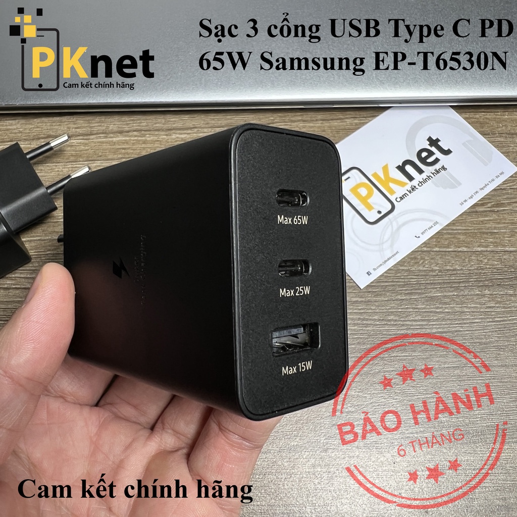 Củ sạc siêu nhanh 3 cổng 65W Samsung EP-TA6530N
