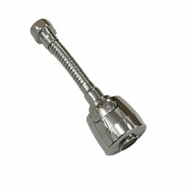 Đầu vòi tăng áp lực nước ống lò xo Inox xoay 360 độ