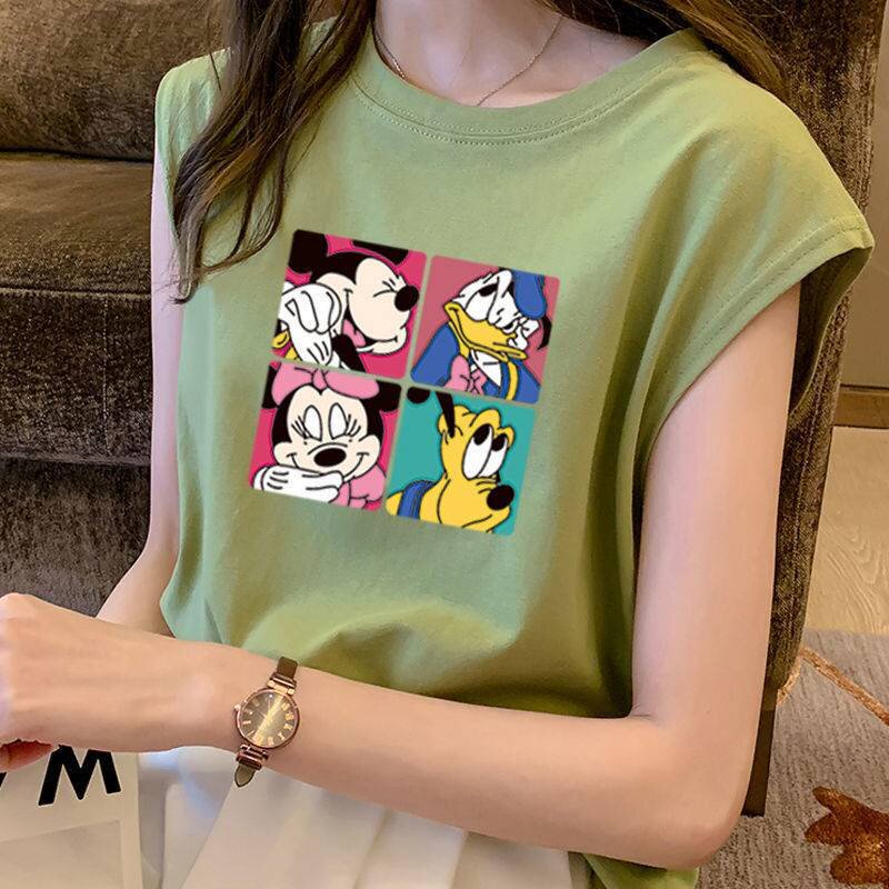 Áo Thun Sát Nách Thể Thao Họa Tiết Hoạt Hình Cho Nữ