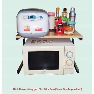 KỆ LÒ VI SÓNG 2 TẦNG CHÂN INOX CHỮ C