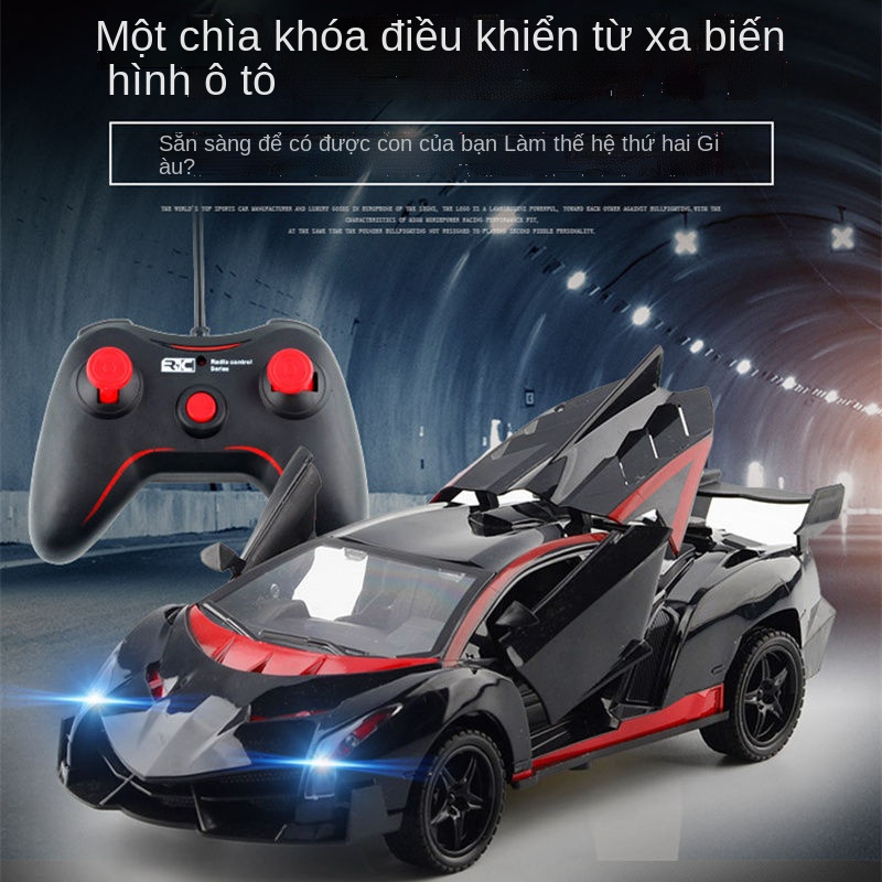 OÔ tô điều khiển từ xa Lamborghini sạc điện có đèn mở cửa Bugatti Ferrari drift đồ chơi trẻ em