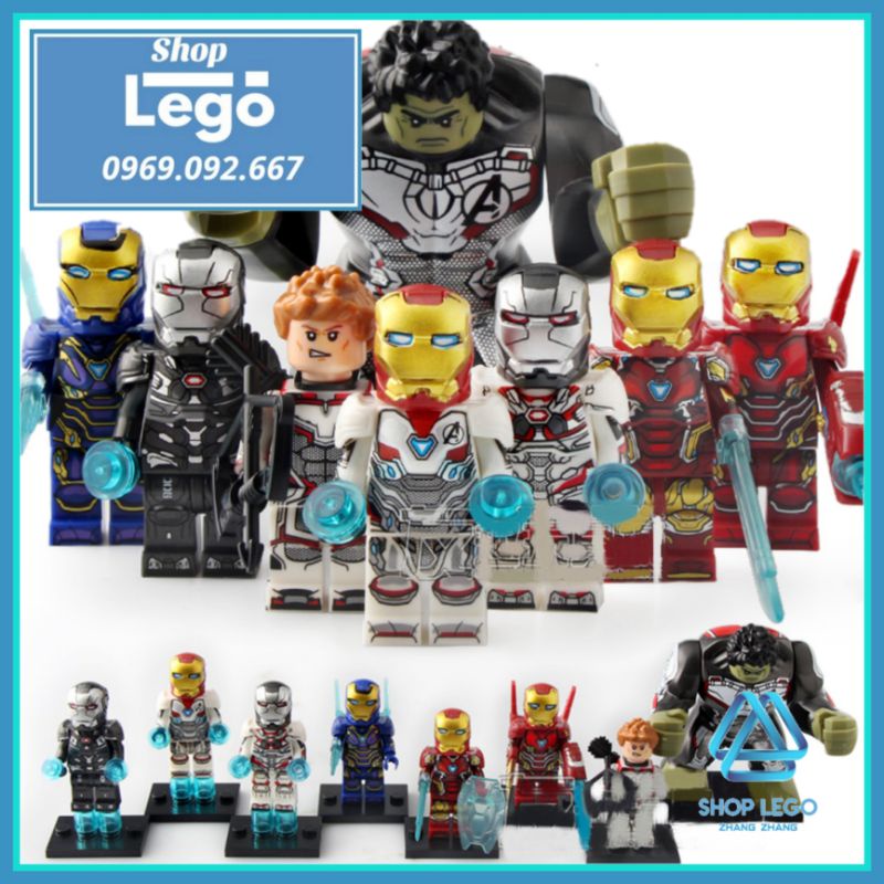 Xếp hình Người sắt War Machine Hawkeye Pepper Mk85 Mk50 Hulk Iron Man Avengers : Endgame Lego Minifigures Koruit KT1026