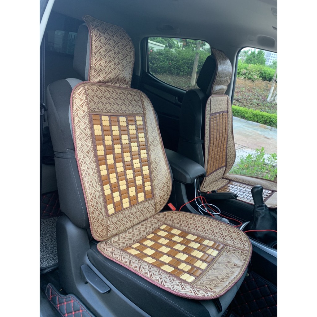 Bọc ghế chiếu trúc chiếu tre lót ghế xe hơi ô tô thoáng khí chống nóng 2 màu thời trang