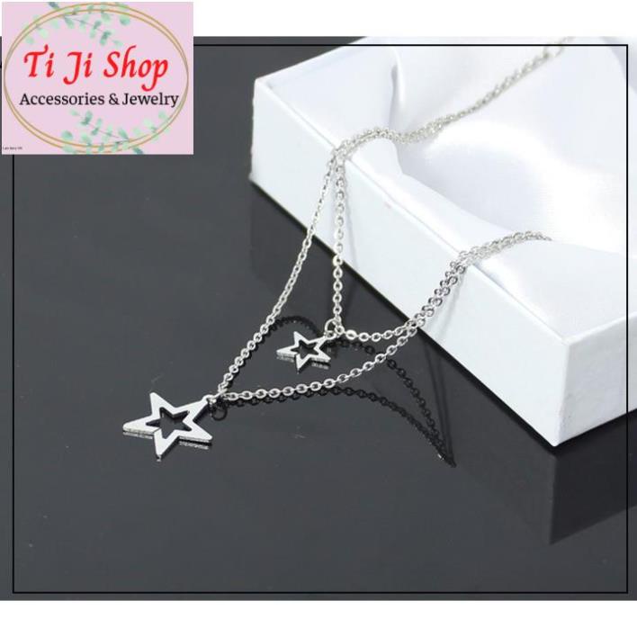 DÂY CHUYỀN INOX NGÔI SAO RỔNG HAI TẦNG - đẹp, không đen,
