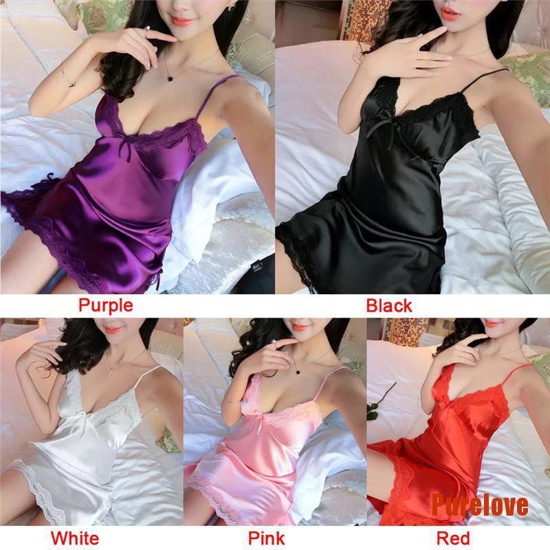 Đầm Ngủ Lụa Phối Ren Quyến Rũ Dành Cho Nữ