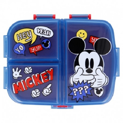 tiNiStore-Hộp đựng thức ăn 3 ngăn cao cấp Mickey tiNiToy 50120