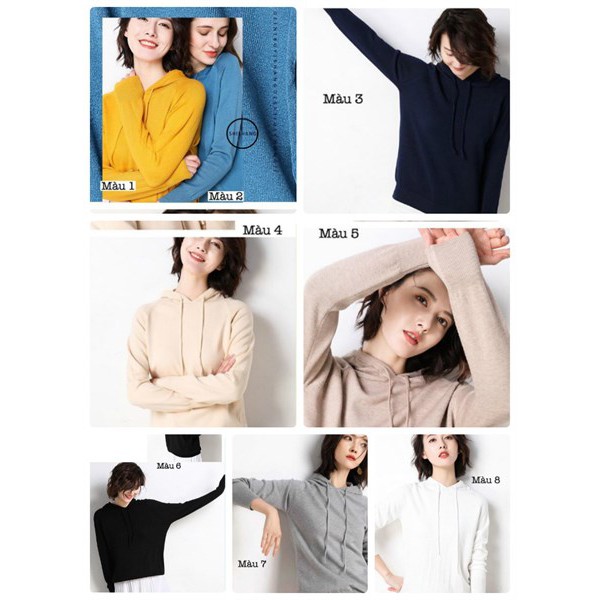 1408AL- Áo len hoodie có mũ