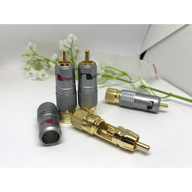 Jack rắc Av hoa sen rca Nakamichi. Báo giá 1 cái. Làm cho dây từ 7mm đến 10mm