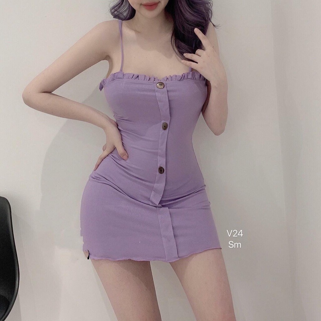 Đầm body ❄ FREESHIP ❄ Váy 2 dây cúc cuốn biên thời trang XIXO - DAM0035 | BigBuy360 - bigbuy360.vn