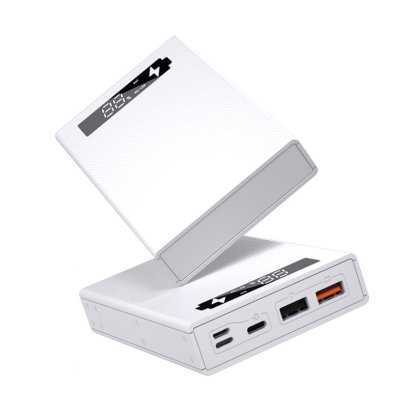 Vỏ bảo vệ sạc dự phòng tự làm dùng 5 pin 18650 hỗ trợ sạc nhanh QC3.0 PD tháo rời được màn hình LCD không bán kèm pin