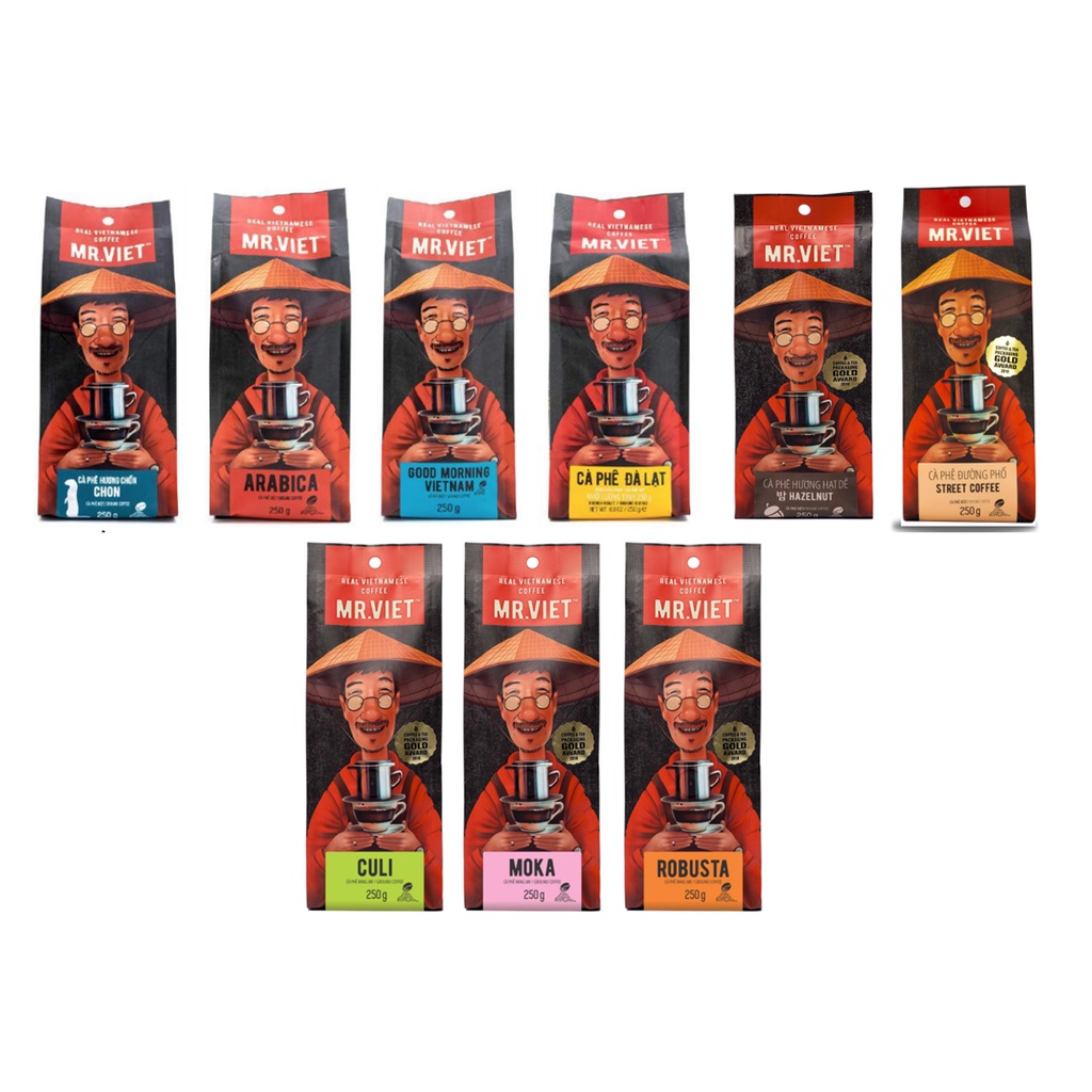 MR.VIET Cà Phê Hương Hạt Dẻ - Cà Phê Rang Xay Túi 250g (MR.VIET Hazelnut - Ground Coffee 250g Bag) | BigBuy360 - bigbuy360.vn
