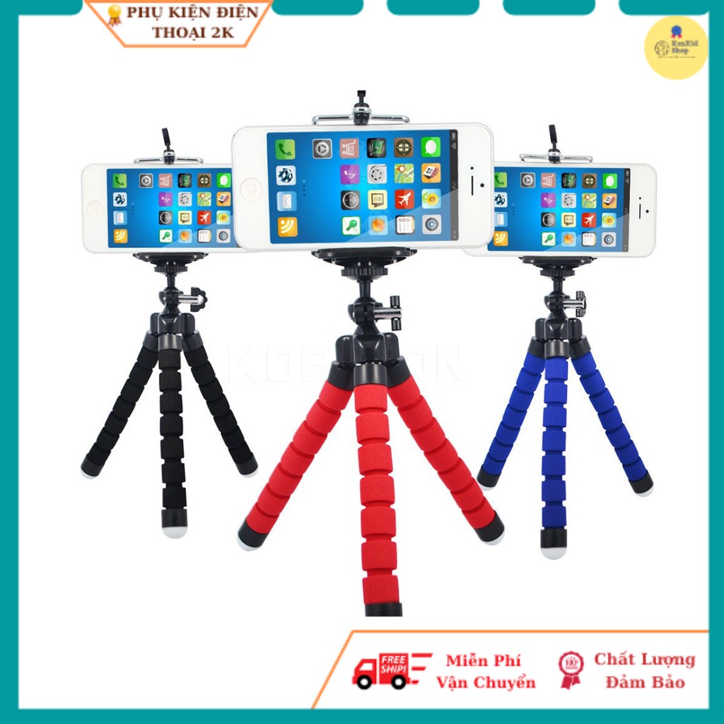 Giá để điện thoại, kẹp bạch tuộc tripod 3 chân xoay 360 độ tiện dụng đa năng