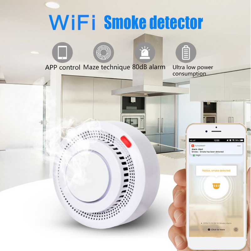Thiết Bị Báo Khói WIFI Độ Nhạy Cao Điều Khiển Từ Xa Cho Khách Sạn