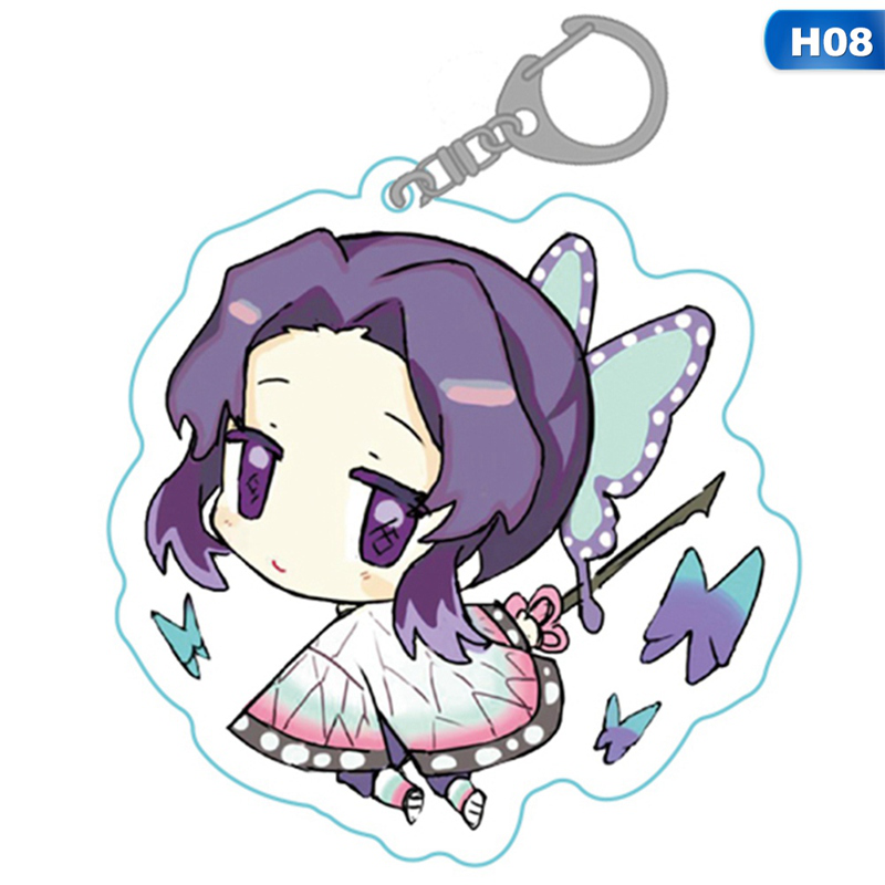 flowersqueen Móc Chìa Khóa Hình Nhân Vật Nezuko/Tsuyuri/Kanawo/Kochou/Shinobu Trong Demon Slayer: Kimetsu no Yaiba