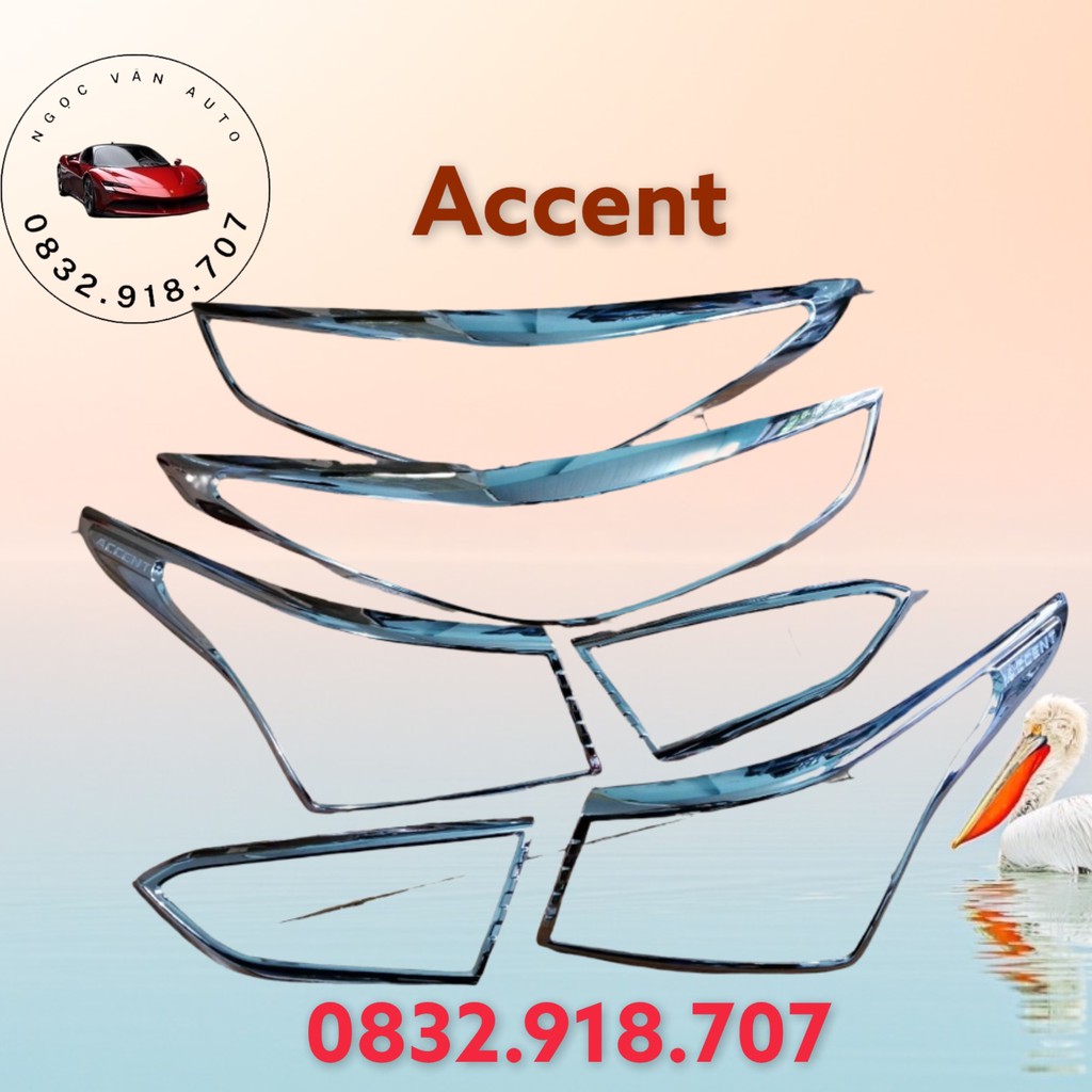 Ốp đèn Pha Hậu Accent 2018-2020 mạ crom cao cấp