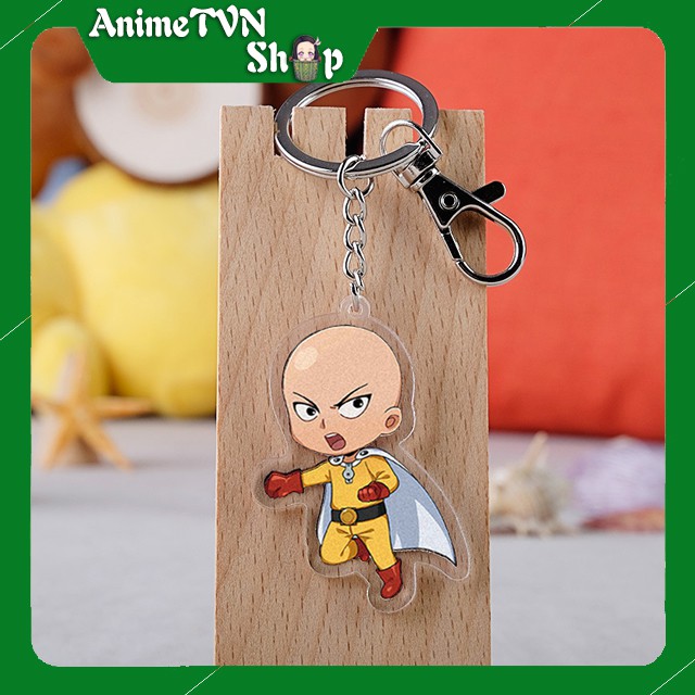 Móc khoá Mica dây xịn anime One punch man (Thánh phồng tôm) - Nhựa Cứng Acrylic In 2 mặt sắc nét ( ảnh thật )