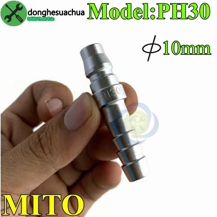 Đầu nối hơi 10mm đuôi chuột Mito PH30 Plug 3/8 House (đầu đực)