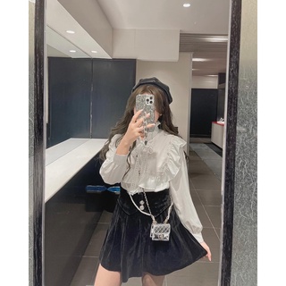 Sơmi cổ nơ ren