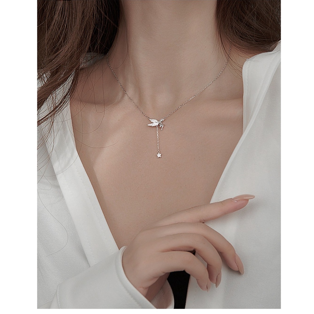 Bộ dây chuyền bạc nữ DaLiA Jewelry thiên thần có cánh