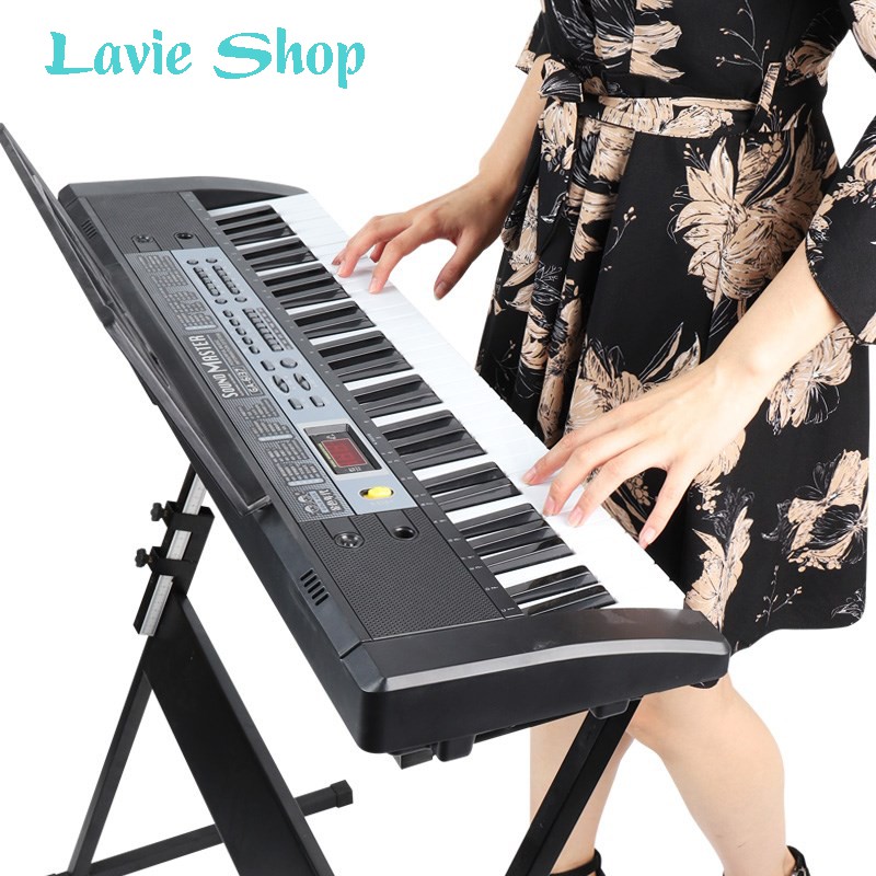 Đàn Piano Điện Đàn Organ Electronic Keyboard Đàn 61 Phím Dành Cho Người Lớn Học Kèm Mic, Sạc, Giá Đỡ VT122