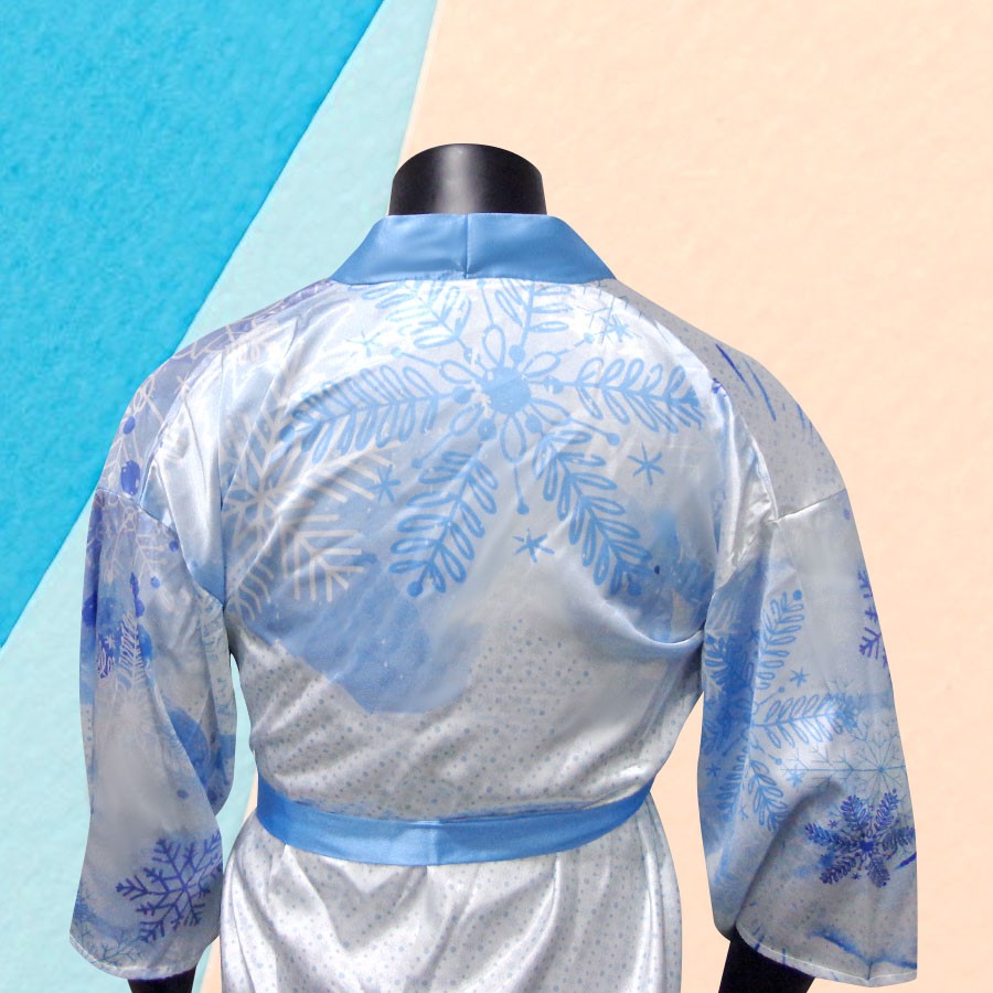 Áo Yukata Nhật Bản họa tiết TUYẾT, nữ, form ngắn, shop REAFIVE