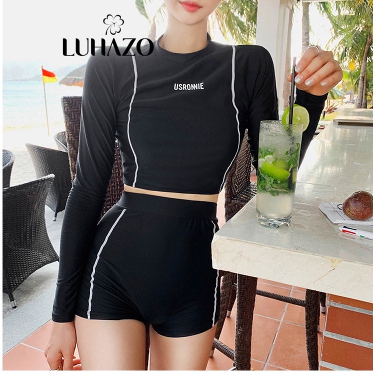 Bikini Đùi LUHAZO Quảng Châu Đồ Bơi Nữ Dài Tay Chất Đẹp Co Giãn Thoải Mái 2355 D9T2