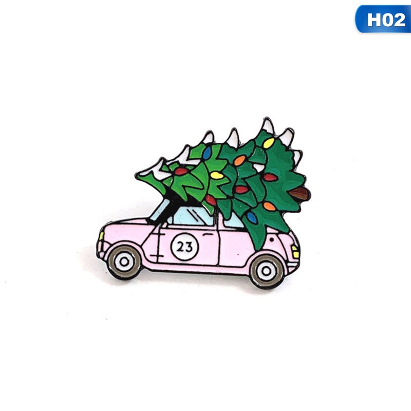 Fashion Christmas Tree &amp;Truck Food Brooch Pin Collar Womens Xmas Jewelery Gifts
