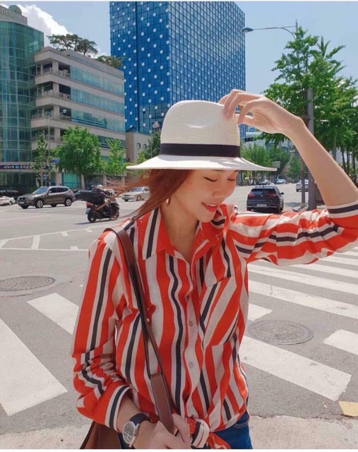 Áo sơ mi Zara VNXK kẻ sọc đỏ cao cấp