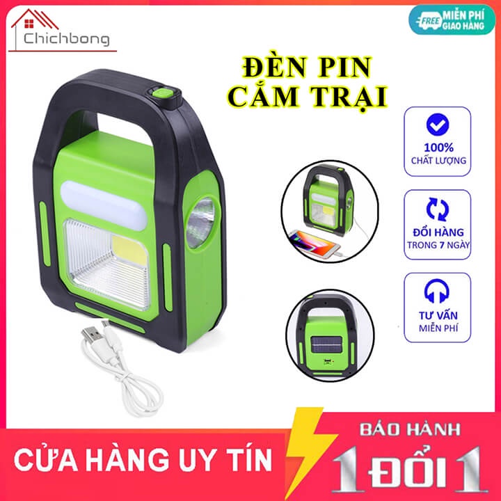 Đèn năng lượng mặt trời xách tay siêu sáng 4 trong 1 Hurry Bolt, đèn cắm trại đã ngoại kiêm sạc dự phòng