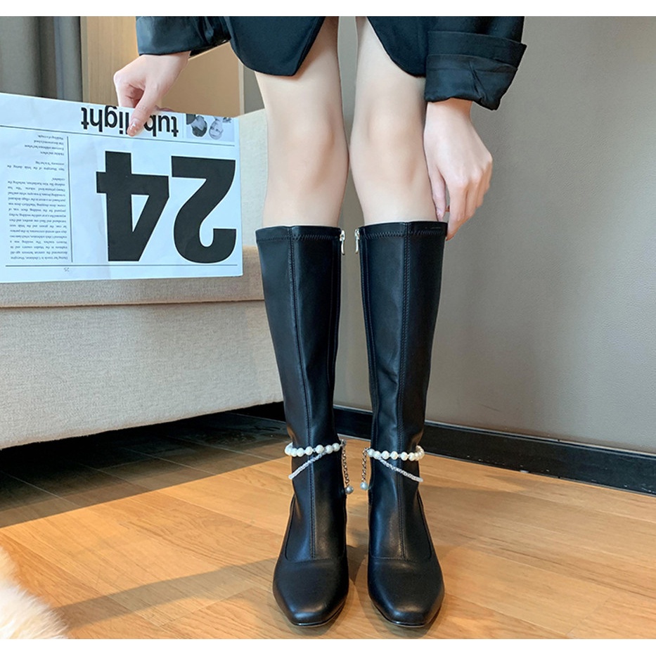 Giày Bốt Nữ Cao Cổ Dài, Boot Đùi Nữ Da Mềm Cao Cấp Cho Nữ - Boots Gót Cao 5 phân Dễ Phối Đồ Phong Cách Trẻ Trung | BigBuy360 - bigbuy360.vn