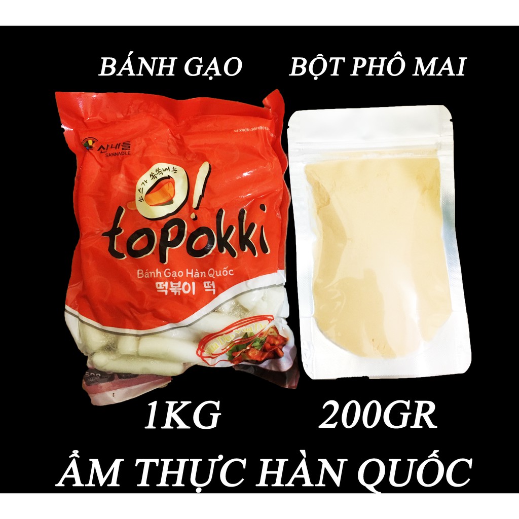 [Mã 159FMCGSALE giảm 8% đơn 500K] COMBO 1KG BÁNH GẠO TRUYỀN THỐNG + 200GR BỘT PHÔ MAI (TOKPOKKI LẮC PHÔ MAI)