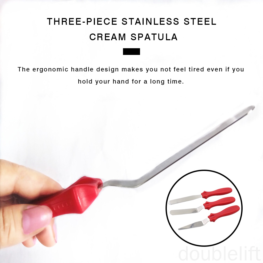 Set 3 Dụng Cụ Phết Láng Mặt Bánh Kem Bằng Thép Không Gỉ