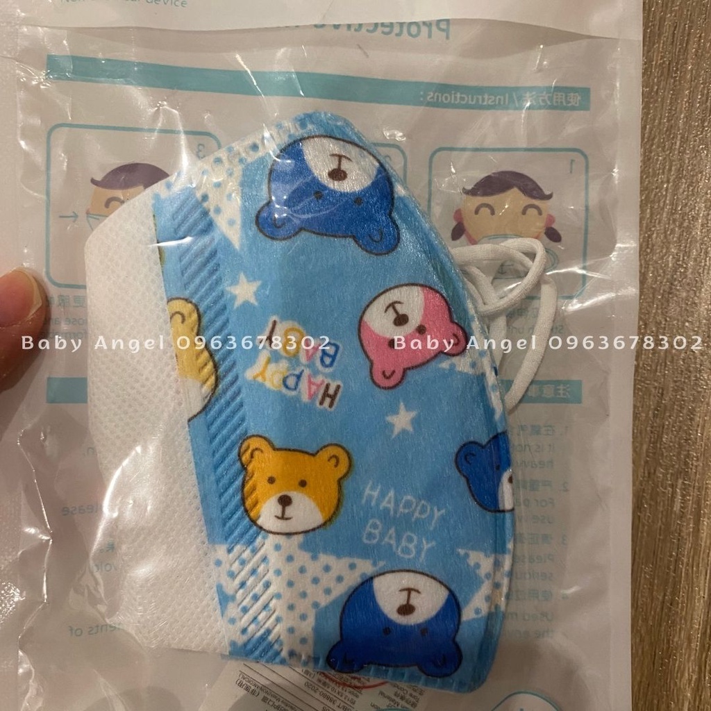 {𝑺𝑰𝑬̂𝑼 𝑹𝑬̉} Set 5 Khẩu trang giấy cho bé, chống bụi, vi khuẩn virus