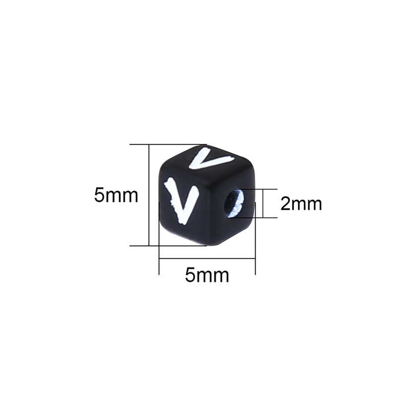 Hạt xỏ Beadia từ nhựa acrylic hình vuông in chữ cái tiếng Anh dùng làm trang sức DIY