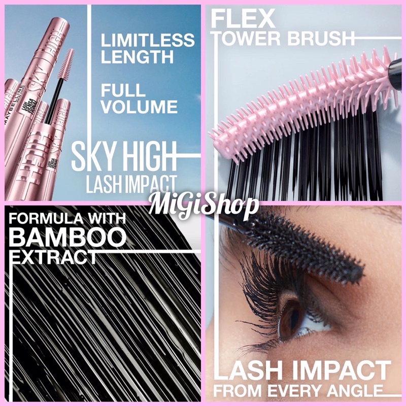 Mascara Làm Cong Và Dày Mi Maybeliine Lash Sensational Sky High Mascara Waterproof 6ml
