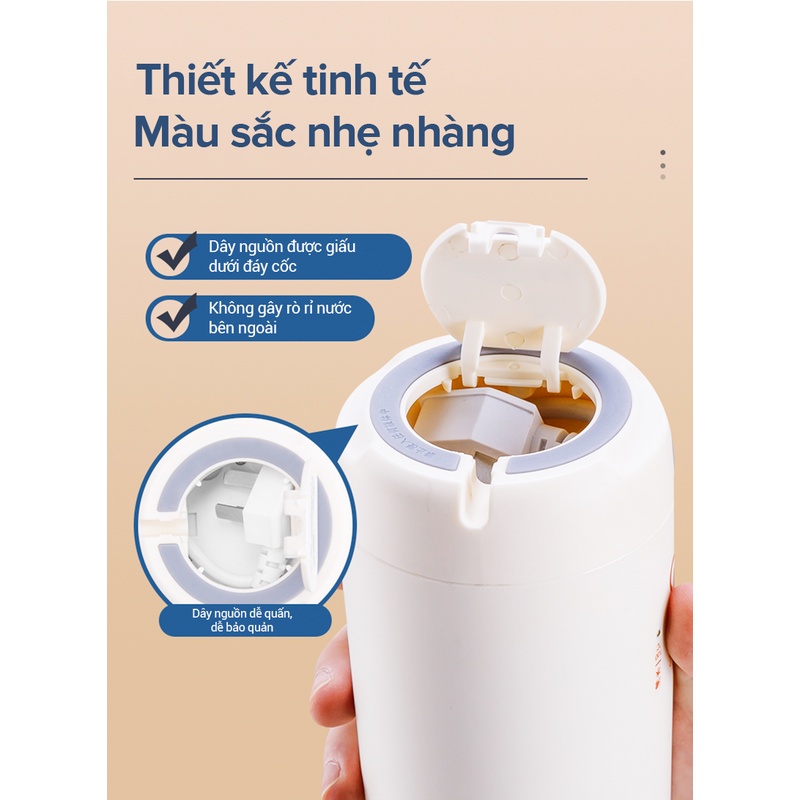 Ấm đun nước siêu tốc KC-126T, dung tích 300ml, 3 lớp chống bỏng, 4 chế độ nhiệt, sôi nhanh 5 phút Hàng Chính Hãng