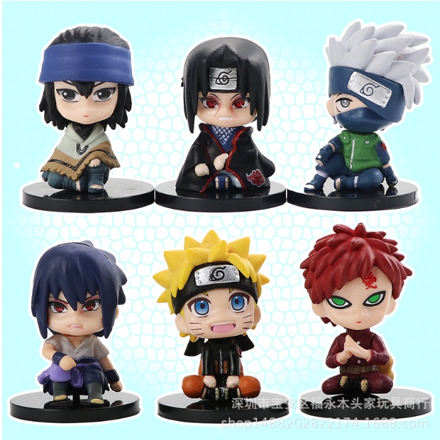 Mô Hình Naruto, Bộ 6 Nhân Vật Naruto, Itachi, Garaa, Sasuke, Kakashi...Mô Hình Đồ Chơi, Decor Anime - Tượng Anime