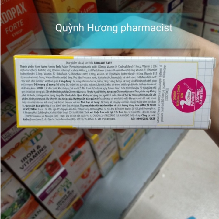 ( Chính Hãng ) BUONAVIT BABY chai 20ml giúp bổ sung các vitamin,nâng cao sức khỏe trẻ nhỏ