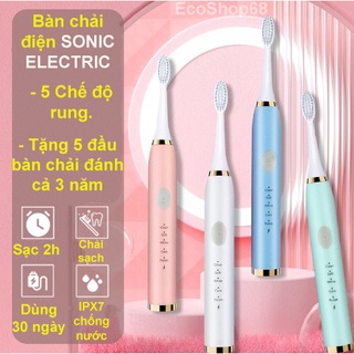 Bàn Chải Điện Đánh Răng SONIC ELECTRIC 2023 - Sạc Điện 5 Chế Độ Rung