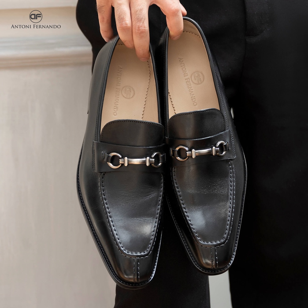 Giày Công Sở Loafer Nam Da Bò Ý Đế Da Handmade  Antoni Fernando AF60951