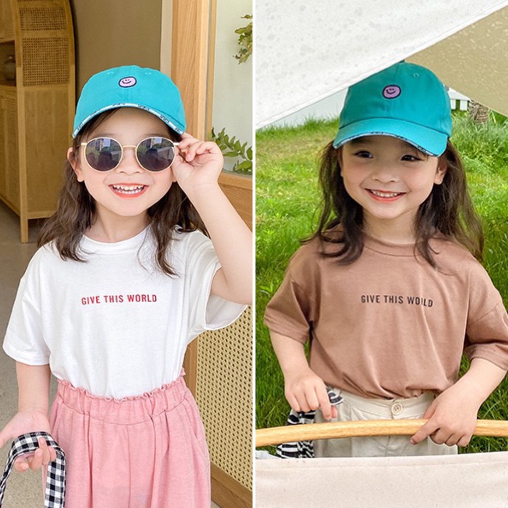 AG247- Áo phông bé gái in chữ sz 80-140, áo thun cho bé kiểu dáng basic, cotton cao cấp