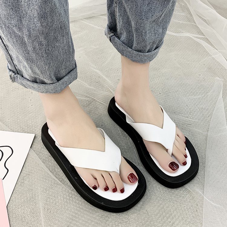 Dép Bánh Mì HALEY STORE Kẹp Xỏ Ngón Đế Bằng 3cm  Mũi Vuông Thời Trang Mùa Hè Dành Cho Nữ rẻ bền đẹp sang trọng