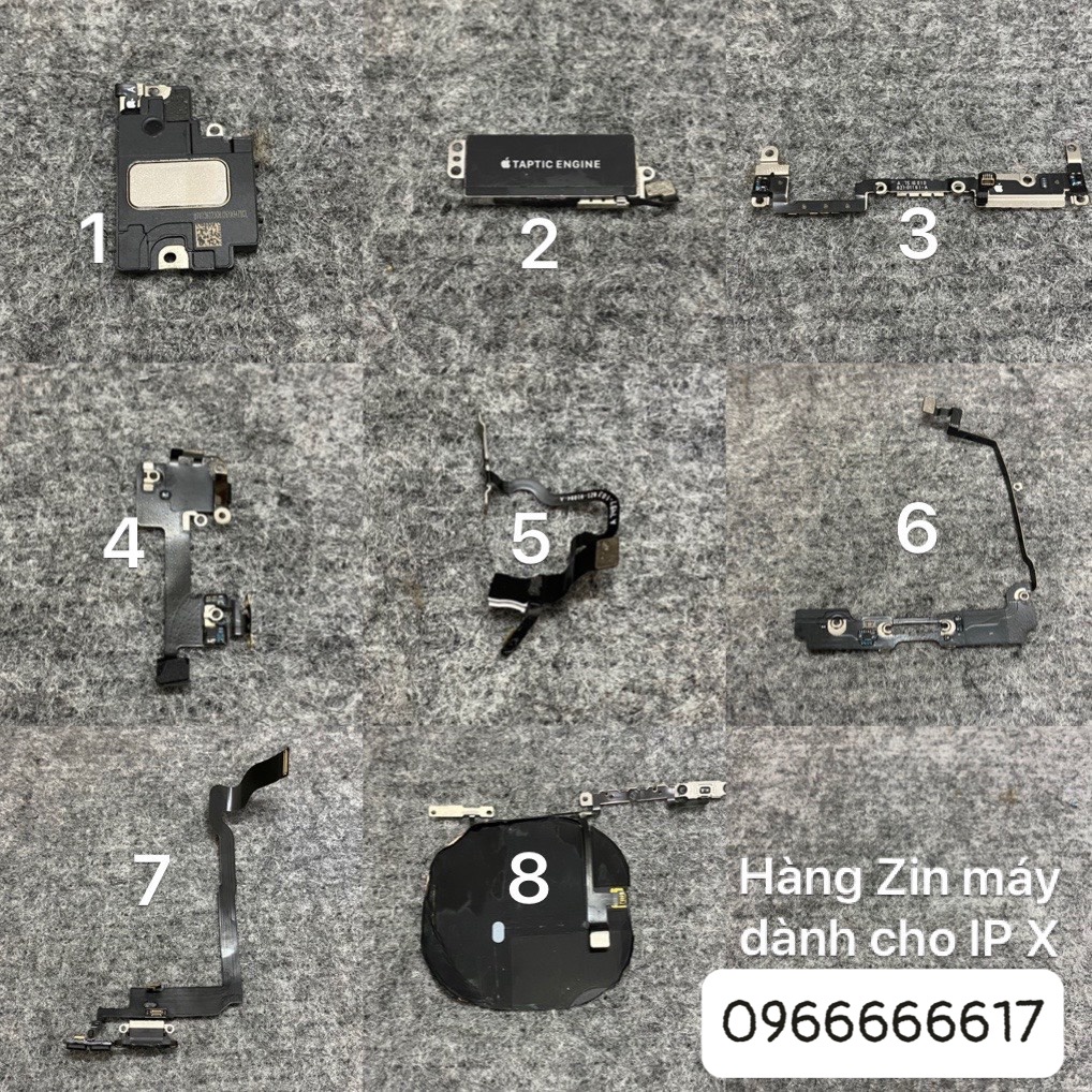 Cục rung, loa, anten wifi, dây sóng, chân sạc, sạc không dây,... linh kiện zin tháo máy dành cho IP 