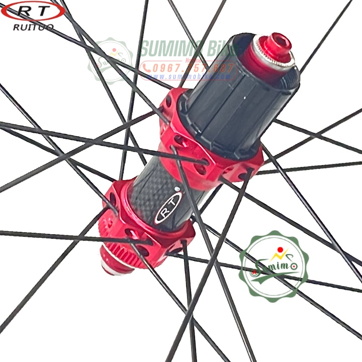 Bánh bộ RUITUO RT-M630 26inch T24/S24 căm kèm dĩa Shimano RT30 - Hub áo Carbon cối thả 11 Speed - Thắng dĩa - Chính hãng