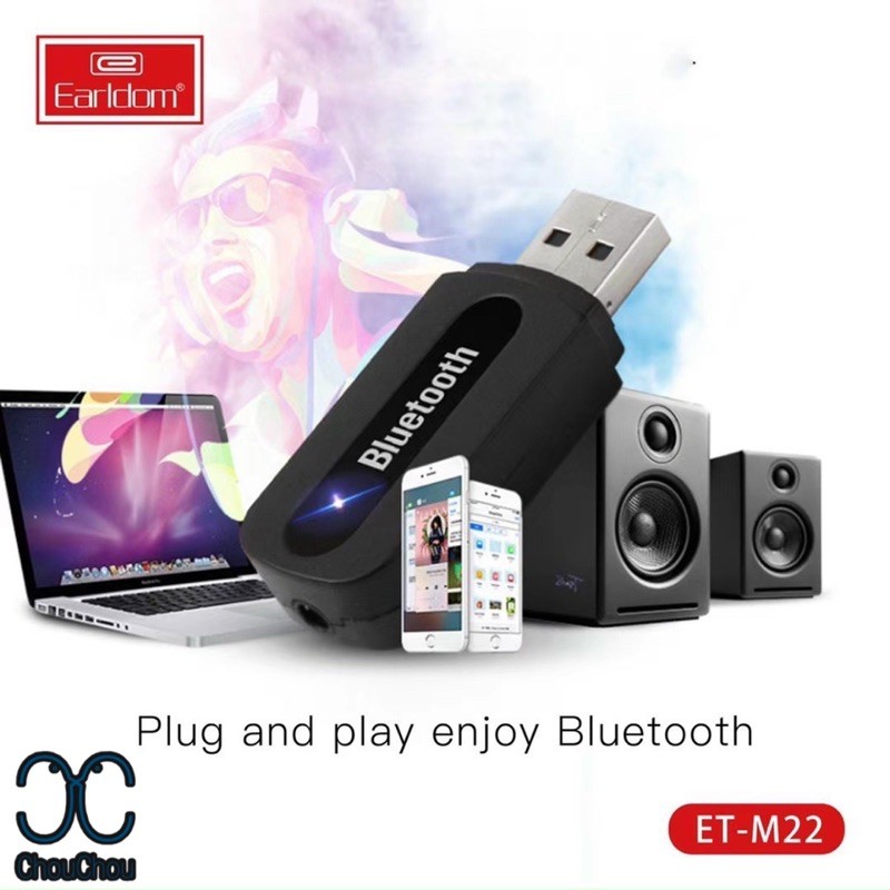 Đầu thu USB bluetooth music receiver tạo kết nối âm thanh Earldom M22 Bảo hành 6 tháng lỗi đổi mới -dc2606