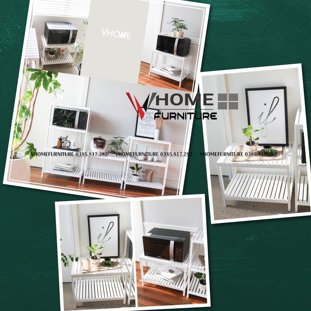 Kệ Để Lò Vi Sóng Đa Năng Gỗ Thông 2 Tầng Oven Rack 3F Nội Thất Lắp Ráp Nội Thất Hàn Quốc | BigBuy360 - bigbuy360.vn