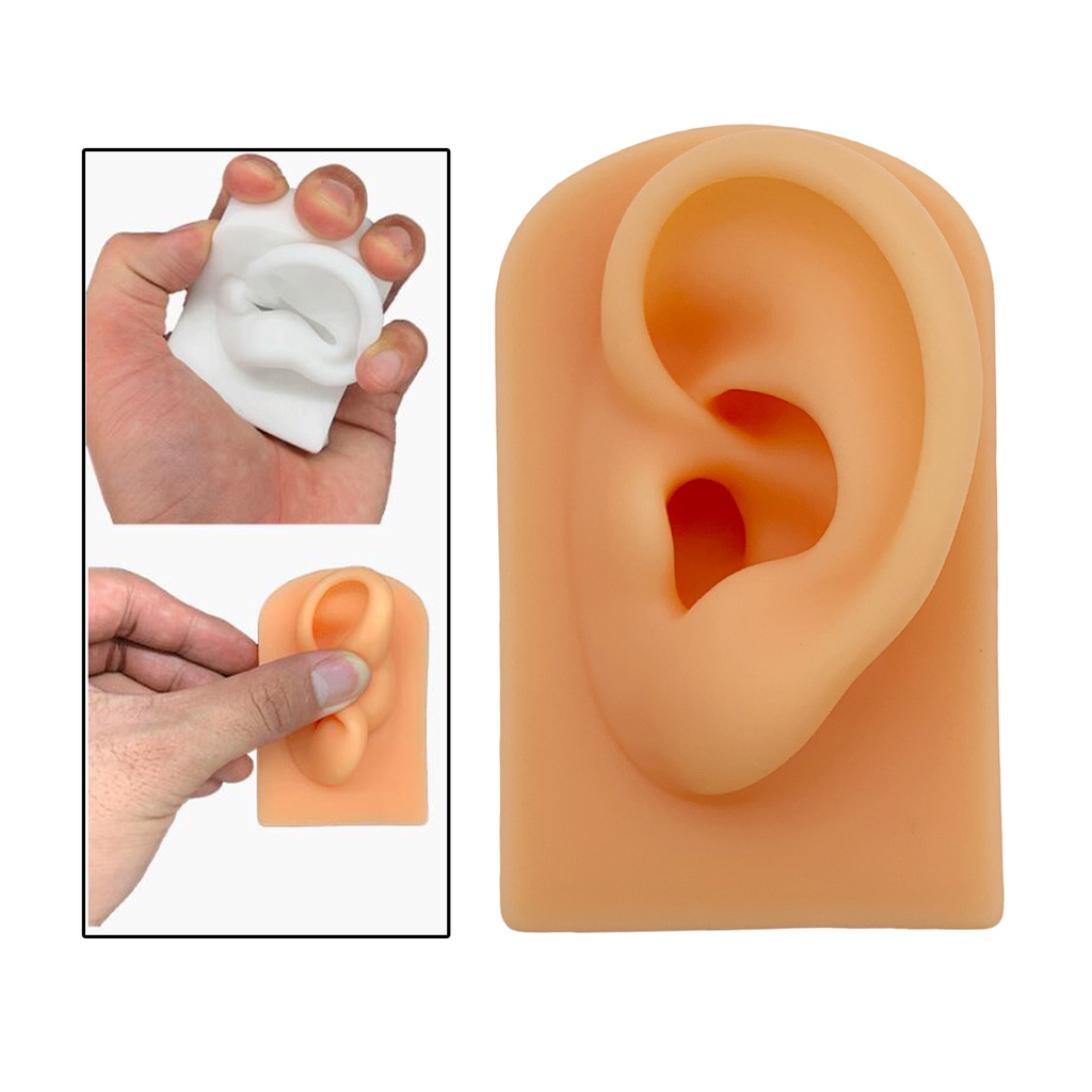 [Hàng mới về] Mô hình tai giả bằng silicon màu đen dùng tập luyện tại nhà/văn phòng