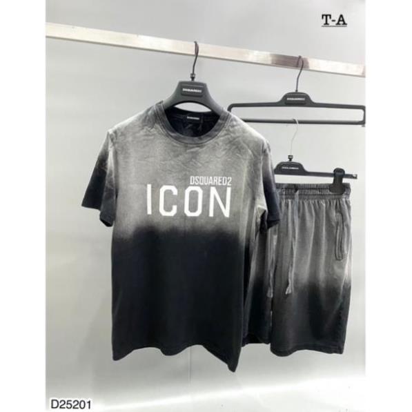 [Free Ship] Sét Bộ Nam DSQ Chất Cotton Loang Đen Xám - Bộ DSQ Nam Loang Cao Cấp