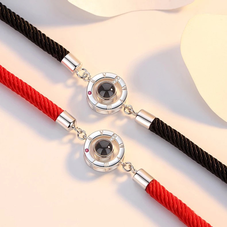 Vòng tay dây bện 100 ngôn ngữ i love you phong cách bohemian Hàn Quốc cho cặp đôi