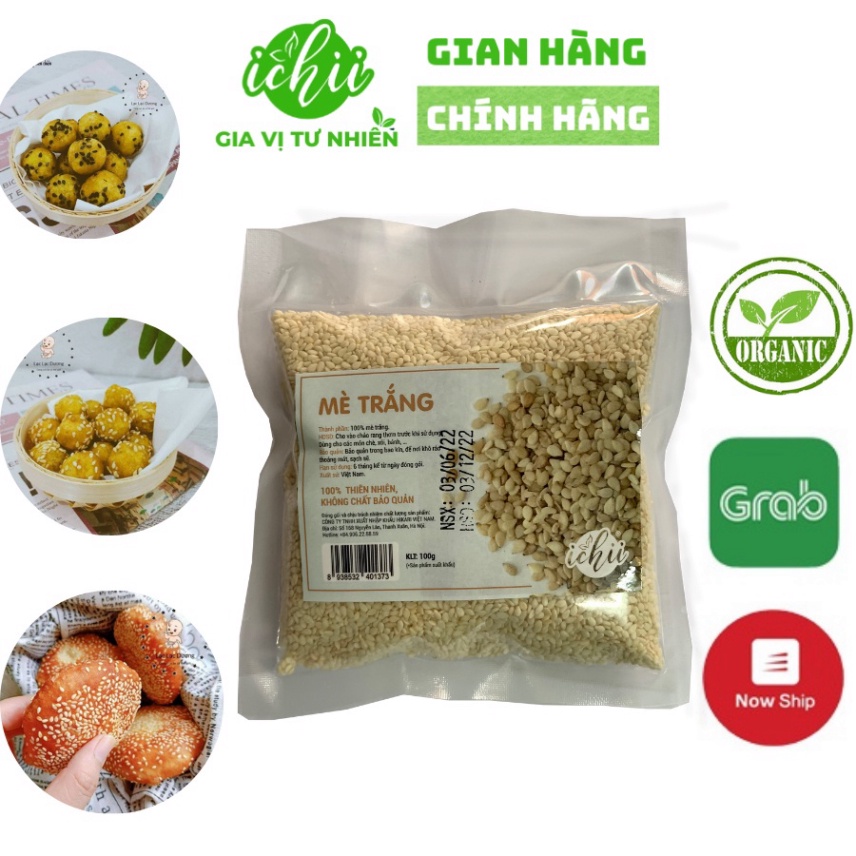 Mè trắng  ORGANIC ICHII , hạt vừng hữu cơ thích hợp chế biến ăn dặm cho bé gói 100g